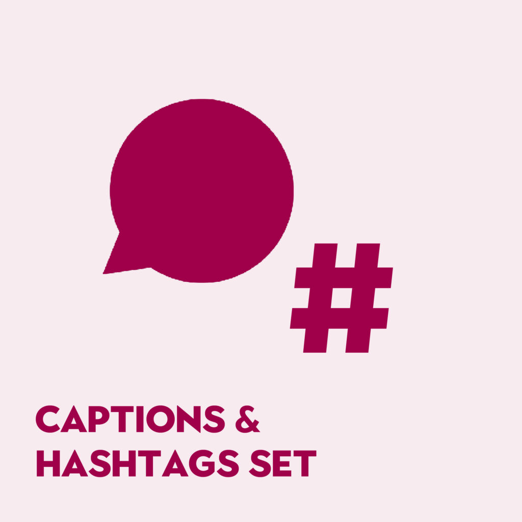 Social Media Captions Hashtags Set