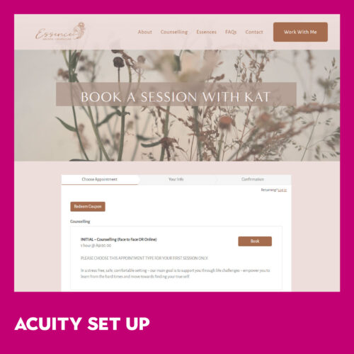 Acuity Set Up Package